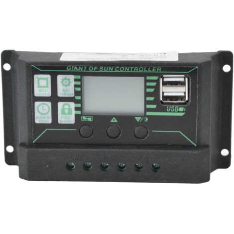 20A MPPT-Solarregler mit LCD-Bildschirm und zwei USB-Anschlüssen – PWM-Laderegler für Photovoltaikmodule
