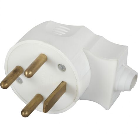 20A Power-Stecker 3-polig + T rund D.6mm (weiß)