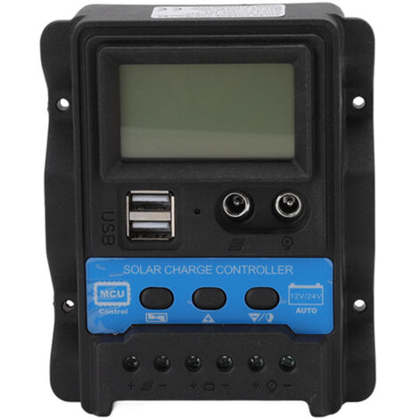 20A PWM-Solar-Laderegler mit LCD-Display und zwei USB-Anschlüssen, 12V/24V automatisch