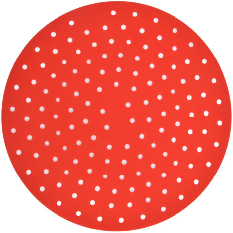 20cm Anti Slip Round Cooking Fryer Mat Anti Sticking Silicone Steamer Liners For KitchenRed