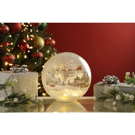 20cm bo twinkling crackle effect village  ball