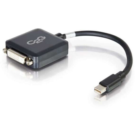 20cm Mini DisplayPort M to DVI F BLK C2G 20cm Mini DisplayPort to DVI Adapter - Thunderbolt to Single Link DVI-D Converter M/F - Black - Câble DisplayPort - Mini DisplayPort (M) pour DVI-D (F) - 20 cm