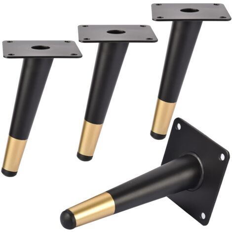 20cm Pieds De Meuble en Métal,4 PCS Pieds De Table Oblique avec Vis,Pieds en Métal pour Bricolage Cabinet Canapé Armoire