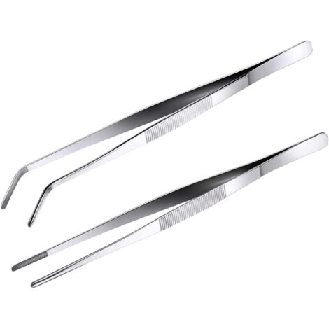 20cm Pince Cuisine Pincette Précision 2PC Professionnel Pince du Chef Pincette Culinaire de precision pour Viande Barbecue Décoration(20)