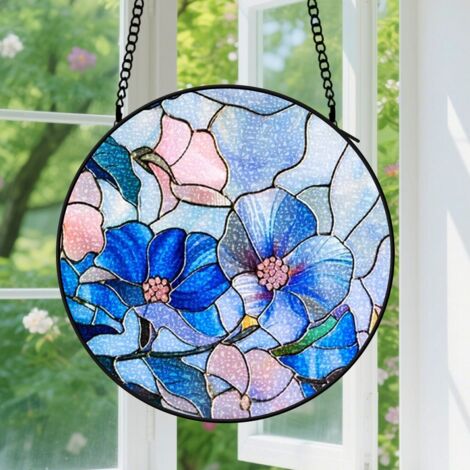 20cm Suspension décorative vitrale, décoration fenêtre lumineuse, cadeau pour astronome et amateur d’étoiles
