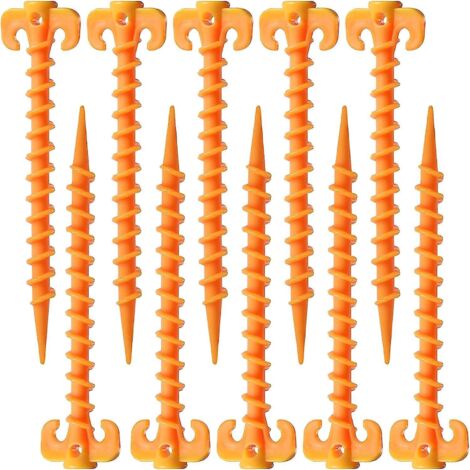 (20cm4.5cm, 10)ongles Au Sol Piquets De Tente En Plastique Pp De Qualit, Corde Piquet Clou Pour La Tente D'exterieur Equipement Accessoire De Tent