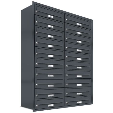 20er Briefkasten Anlage Unterputz Montage RAL 7016 Anthrazit
