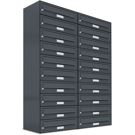 20er Briefkasten Anthrazit Anlage 20 Fach Wandbriefkasten Postkasten