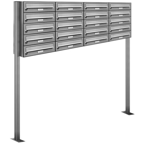 20er Edelstahl Stand Briefkasten Anlage Freistehend