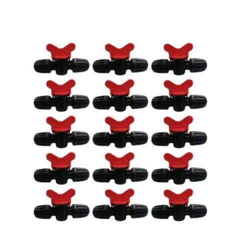 20er-Pack 16-mm-PE-Tropfstoppventile mit Steckverriegelung – schaltet den Wasserfluss ein/aus.