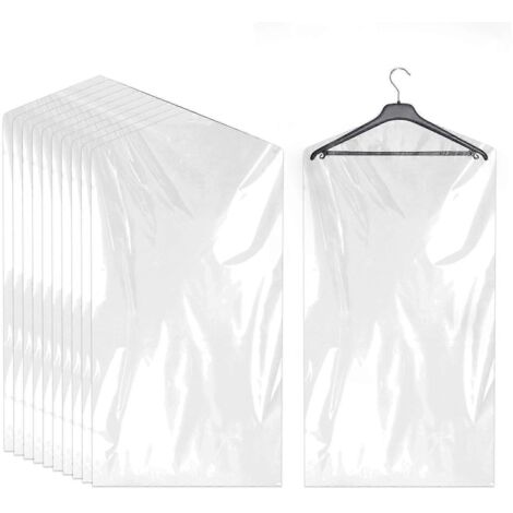 20er-Pack Kleidersäcke, transparent, 60 x 90 cm, zum Aufhängen von Kleidung, staubfrei, für Anzüge, Kleider und Jacken