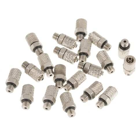 20er-Pack M5-Schnellkupplungen für Druckluft – 4-mm-Außengewinde, gerade, pneumatische Anschlüsse, werkzeuglose Montage für Druckluftschläuche, ideal für Modellbau und Automatisierung.