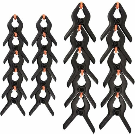 20er-Pack Nylon-Federklammern, 10er-Pack 5,1-Zoll-Klemmen, 10er-Pack 7,6-Zoll-Klemmen.
