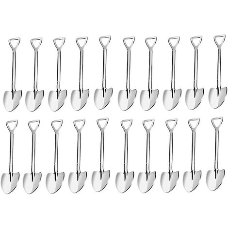 20er Pack Schaufelform Espressolöffel, 4,7 Zoll Edelstahl Mini Kaffeelöffel, kleiner Löffel