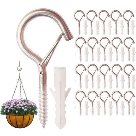 20er-Pack Schraubhaken für Lichterketten im Außenbereich – mit windfester Schlaufe – für Pflanzen, Weihnachtsdekoration, Vogelfutterhäuschen – Garten, Wald, Balkon