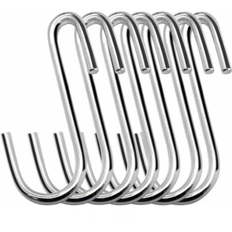 20er-Set robuste 6 cm S-Haken zum Aufhängen in S-Form für Küche, Bad, Schlafzimmer und Büro (Silber)