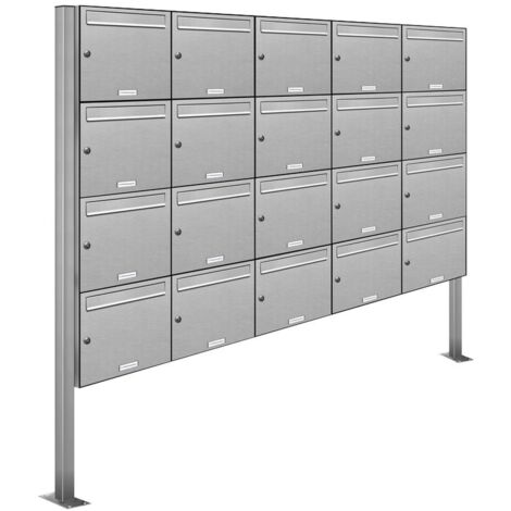 20er V2A Edelstahl Standbriefkasten Anlage Freistehend