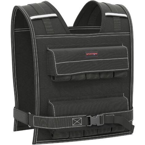 20KG Adjustable Weighted Vest with 20 Metal Weights, Running Weight Vest