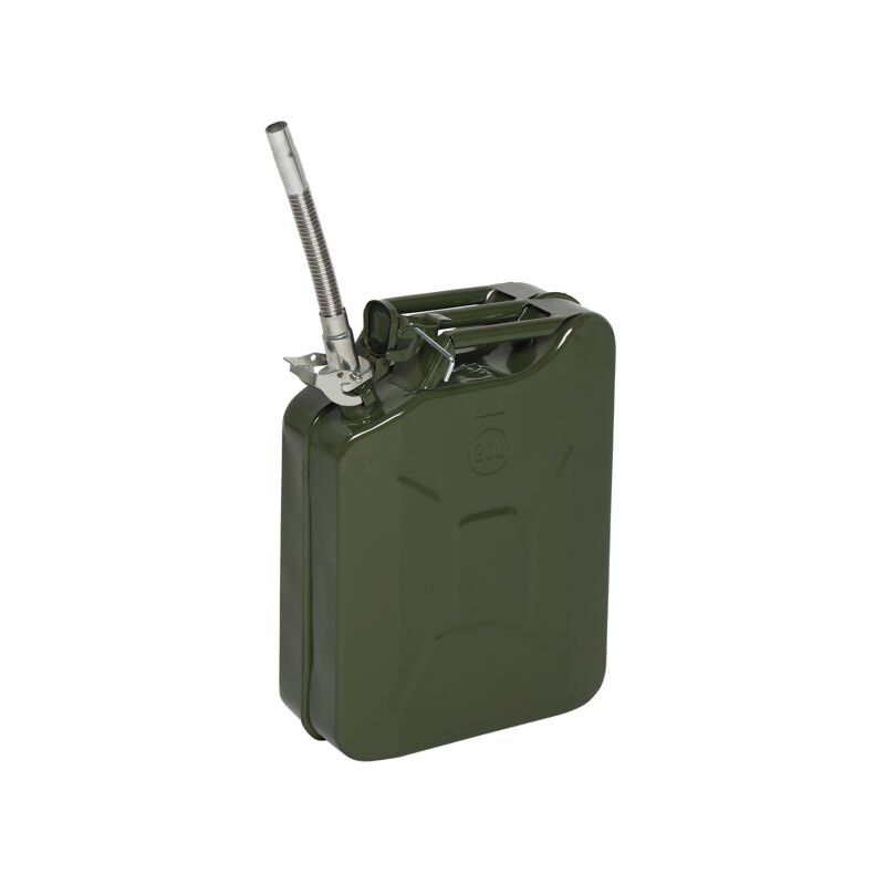 Image of 20L 0.6mm Fuel Oil Petrol Diesel Storage Can with British Style Pour Tube Army Green