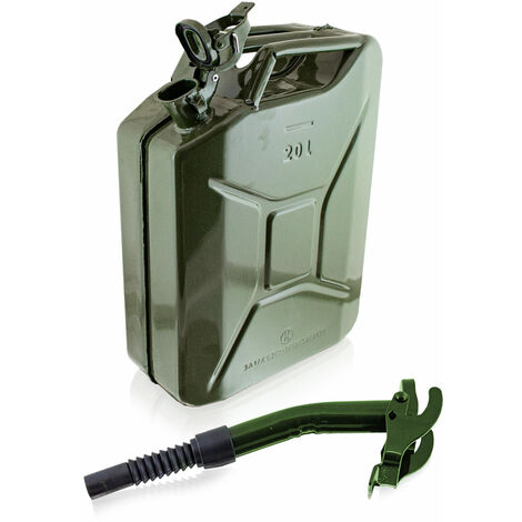 Benzinkanister 20L Kraftstoffkanister grün inkl. Ausgießstutzen mit  UN-Zulassung
