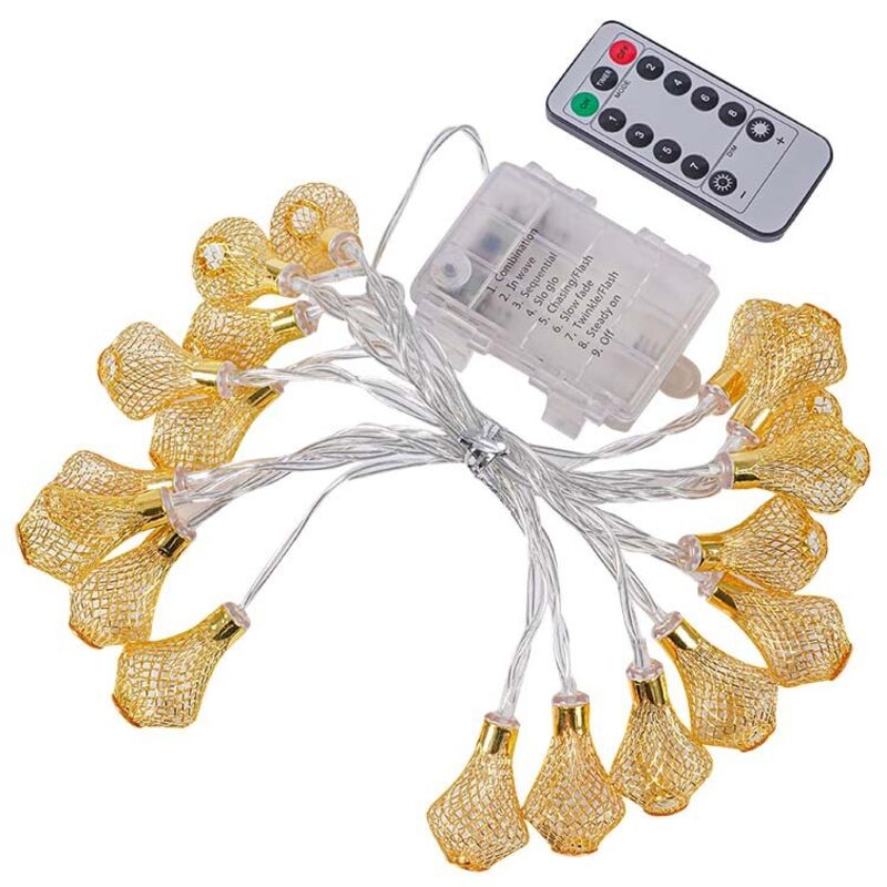 20LED en fer forgé gouttelettes d'eau chaîne de lumière solaire en plein air vacances jardin pelouse mariage Western jardin lumières décoratives