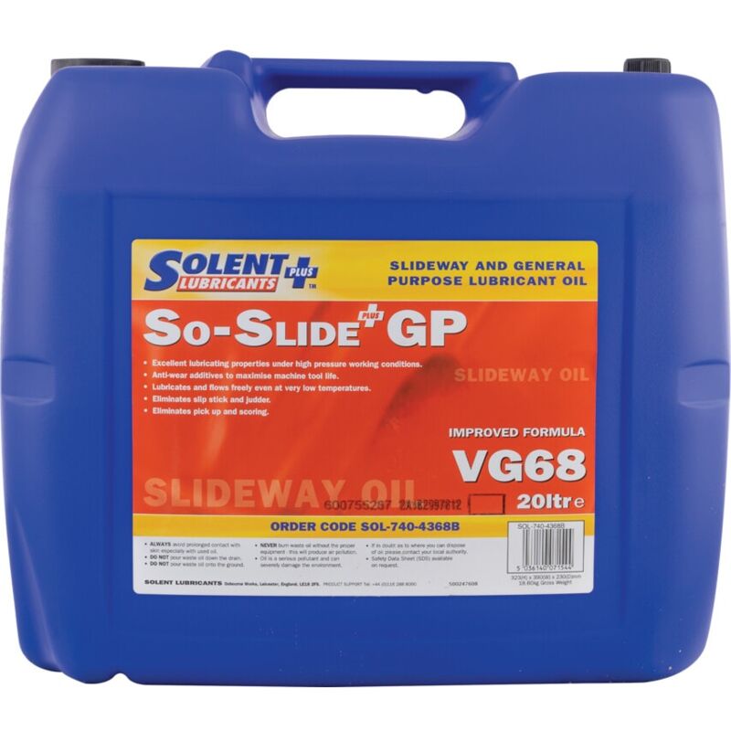 20LTR VG68 So-slide Plus GP Slideway Oil - Solent Lubricants Plus