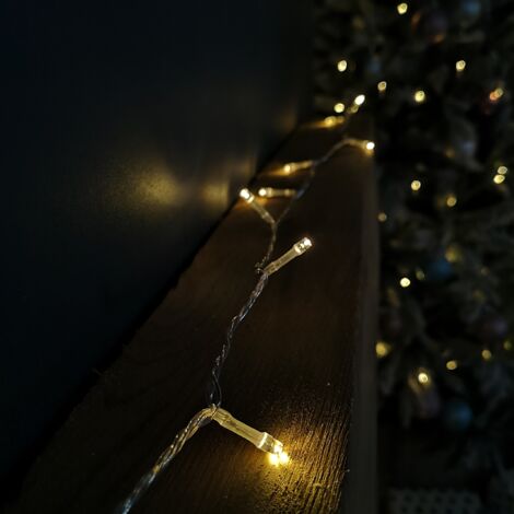 20m Battery Operated Indoor Outdoor Christmas String Lights with 200 LEDs in Warm White