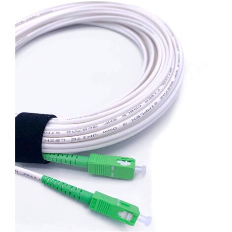 Elfcam - Câble Fibre Optique SC-APC à SC-APC - 0.5m (Blanc 
