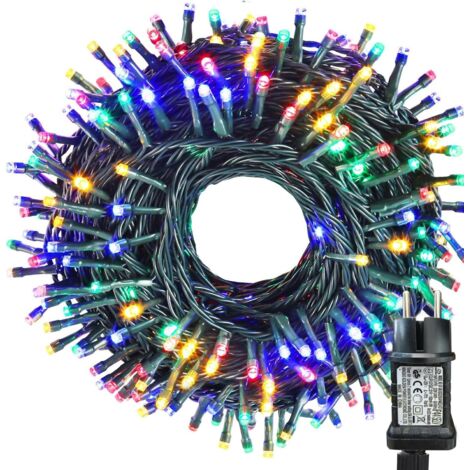 20M Guirlandes Lumineuses de Noël 200 LED Lumières de Sapin de Noël, Guirlandes Lumineuses Couleur Lumières de Noël Extérieures/intérieures idéales pour Sapin de Noël, Balcon (Câble Vert)