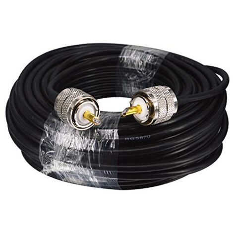 20M PL259 Cable RG58/U Coaxial Cable UHF Male to UHF Male Cable CB Antenna Cable Radio Antenna Cable PL259 Male Low Loss Cable PL259 Adapter for CB Ham Radio/Antenna/Broadcast/Telecom