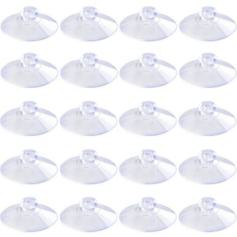 20mm 100 Pièces Mini Ventouses Transparentes Sans Crochets Sans Trous, Ventouses en Plastique PVC pour Festival Décoration Mur Verre Maison Voiture