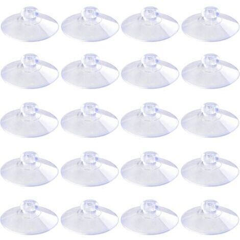 20mm 100 Pièces Mini Ventouses Transparentes Sans Crochets Sans Trous, Ventouses en Plastique PVC pour Festival Décoration Mur Verre Maison Voiture