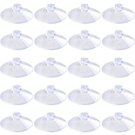 20mm 100 Pièces Mini Ventouses Transparentes Sans Crochets Sans Trous, Ventouses en Plastique PVC pour Festival Décoration Mur Verre Maison Voiture