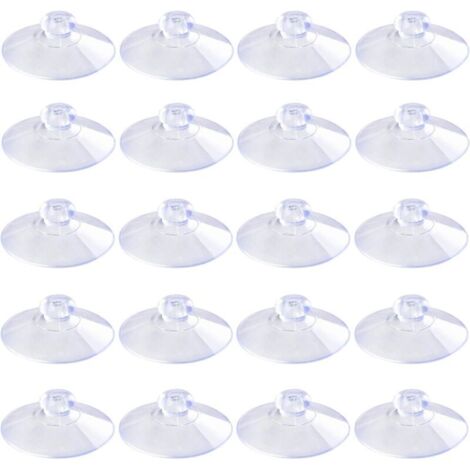 20mm 100 Pièces Mini Ventouses Transparentes Sans Crochets Sans Trous, Ventouses en Plastique PVC pour Festival Décoration Mur Verre Maison Voiture
