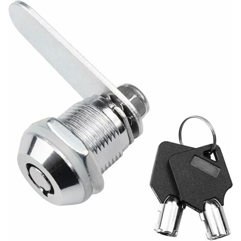 START 20mm Sécurité pour Porte D'armoire en Alliage Serrure Boite Aux Lettres, Serrure de Meuble pour Boîte aux Lettres, Tiroir, Placard, Armoire, avec 2 clés (Argent),Versailles