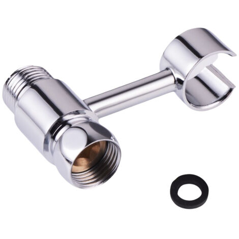 20mm Shower Head Holder Connecting Nut 360° Adjustable Universal Holder Bathroom Wall Mount Spray Toilet Manually Replaceable Without Drilling Chrome Plated Brass