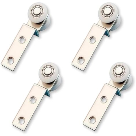 20mm Silver Alloy Sliding Door Castors Set of Four Wheel for Door Rail and Sliding Bracket, Furniture Hardware for Shed and Pergola