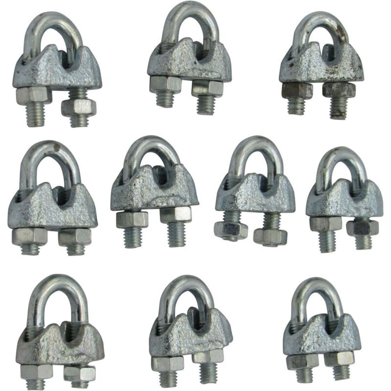 Securefix Direct - 22MM Wire Rope Grips x10 - Galvanised DIN741 Bulldog Cable Clip