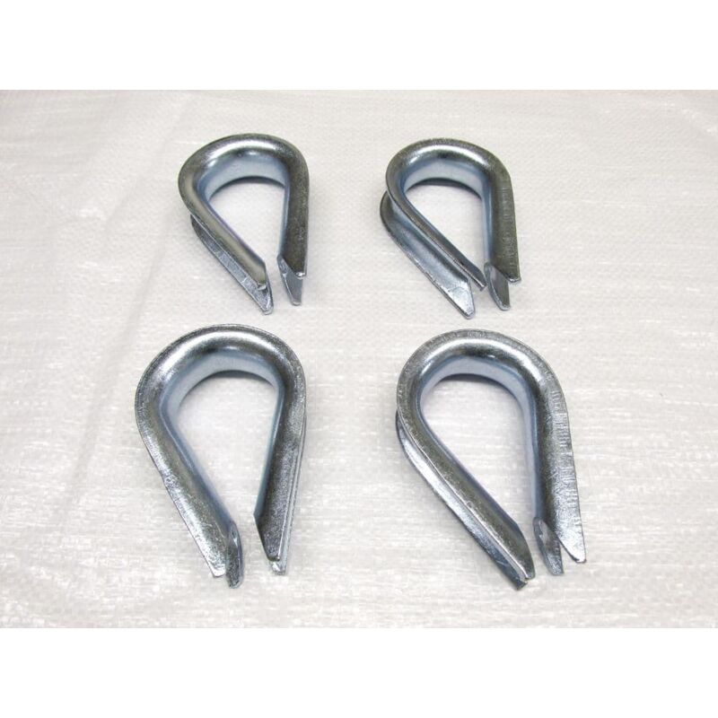 Securefix Direct - 22MM Wire Rope Thimbles x4 - Galvanised Steel Commercial Loop