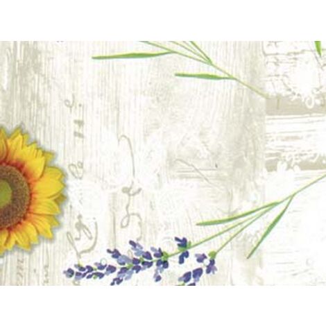 20MT TOVAGLIATO RIVIERA FELPATO PESANTE FONDO BEIGE GIRASOLI LAVANDA 893 cm140h