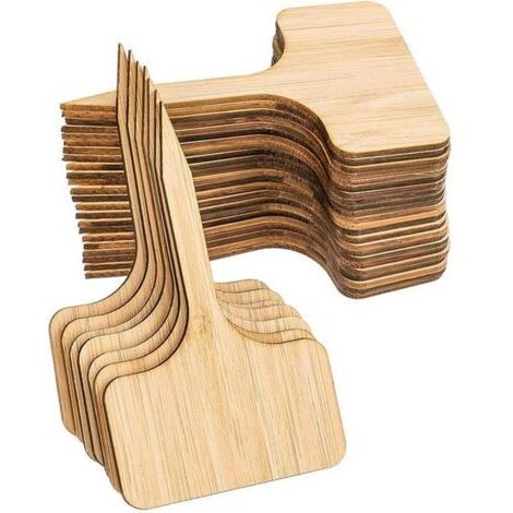 20PC Étiquettes de plantes de type T Bambou Étiquettes écologiques pour plantes en bois de type T Étiquette de plante en bambou pour l'extérieur Plantes d'intérieur Graines Herbes en pot Fleurs Légume