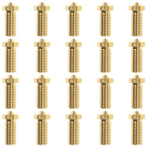 20pcs 0.5mm Volcanic Brass 3D buse pour V5 V63D imprimante, extrudeuse jet de tête d'impression