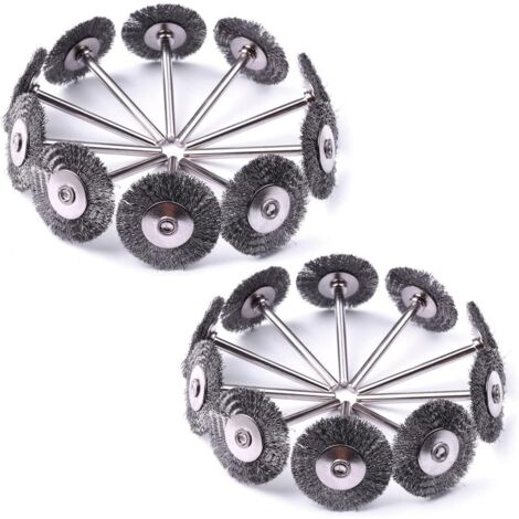20pcs 1 inch/25mm Cutting Brush Mini Wire Brush for Die Grinder Rotary Tools