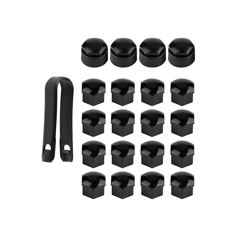 Linghhang - 20pcs 17mm High Quality Bolt Nut Covers(4pcs Locking Cap+16pcs Normal Cap), Hexagonal Protection Caps for Wheel Nuts, with Removal Tool