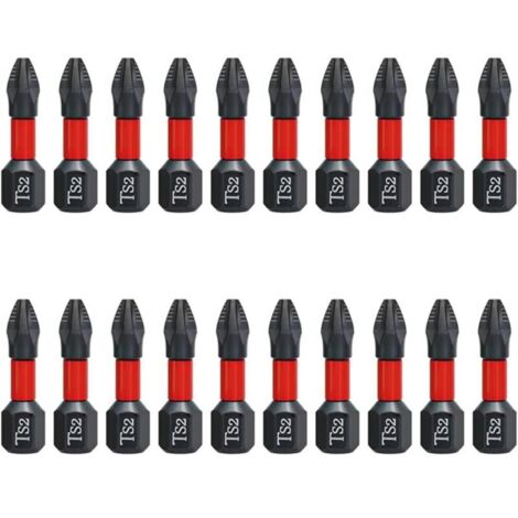 20PCS 25mm Embouts de Tournevis à Tête Tournevis Cruciforme Embout Visseuse Aimanté. Mèche Croisée Antidérapante Embout Visseuse Magnétique à Tige Hexagonale
