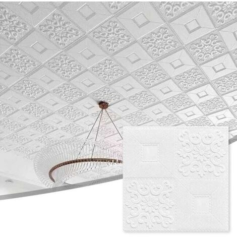20pcs 3D Foam Wall Tiles, Self-Adhesive, Waterproof, Anti-Collision for Walls & Ceilings 35x35cm