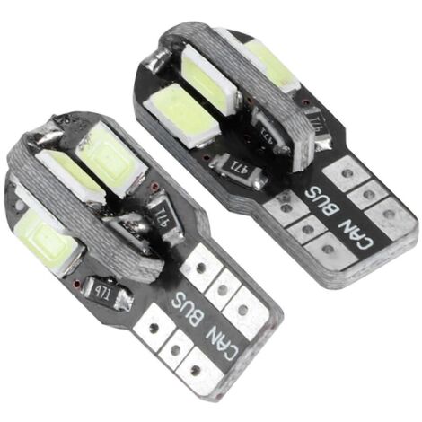20pcs Ampoules LED 8 LED T10 194 168 W5W 5730 pour Feux Latéraux de Voiture, Canbus, Éclairage Automobile, Blanc.