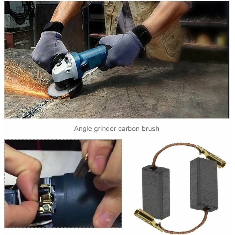 Trimec - 20pcs Balais de Charbon pour Meuleuse d'angle Compatible avec Bosch Pièce de Rechange pour Outil Électrique de Réparation de Remplacement