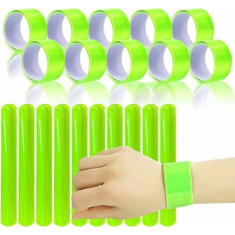 20PCS Brassard Réfléchissant, Brassard de Sécurité Haute Visibilité Cheville Bande de Poignet Sécurité Réfléchissantes Bras Utilisé pour Enfants Adultes Faire du vélo Courir Faire du Jogging