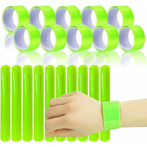 20PCS Brassard Réfléchissant, Brassard de Sécurité Haute Visibilité Cheville Bande de Poignet Sécurité Réfléchissantes Bras Utilisé pour Enfants Adultes Faire du vélo Courir Faire du Jogging DENUOTOP